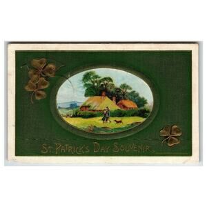 Vintage St. Patrick's Day Souvenir Lithograph Postcard Divided Back Germany